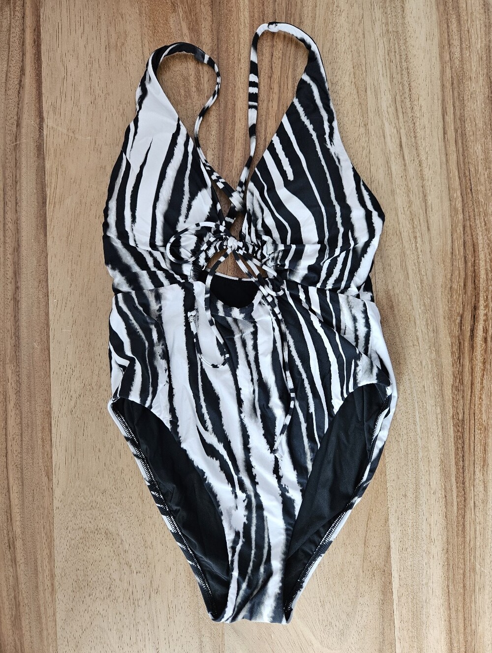 Seafolly Black and White Zebra Print One-Piece Swimsuit Like New